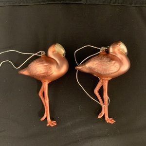 🎄Flamingo Glass Christmas Ornaments Set of 2